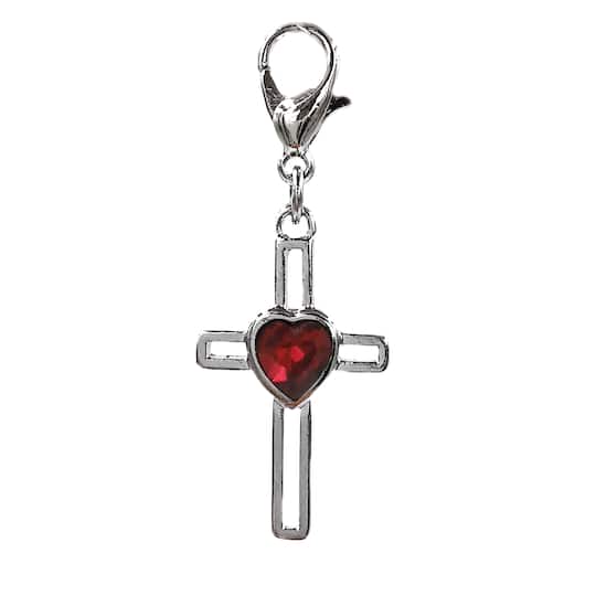 Charmalong™ Red Heart & Cross Charm by Bead Landing™